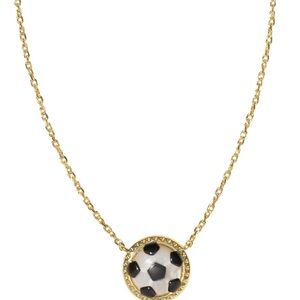 Kendra Scott Gold and Black Soccer Pendant Necklace